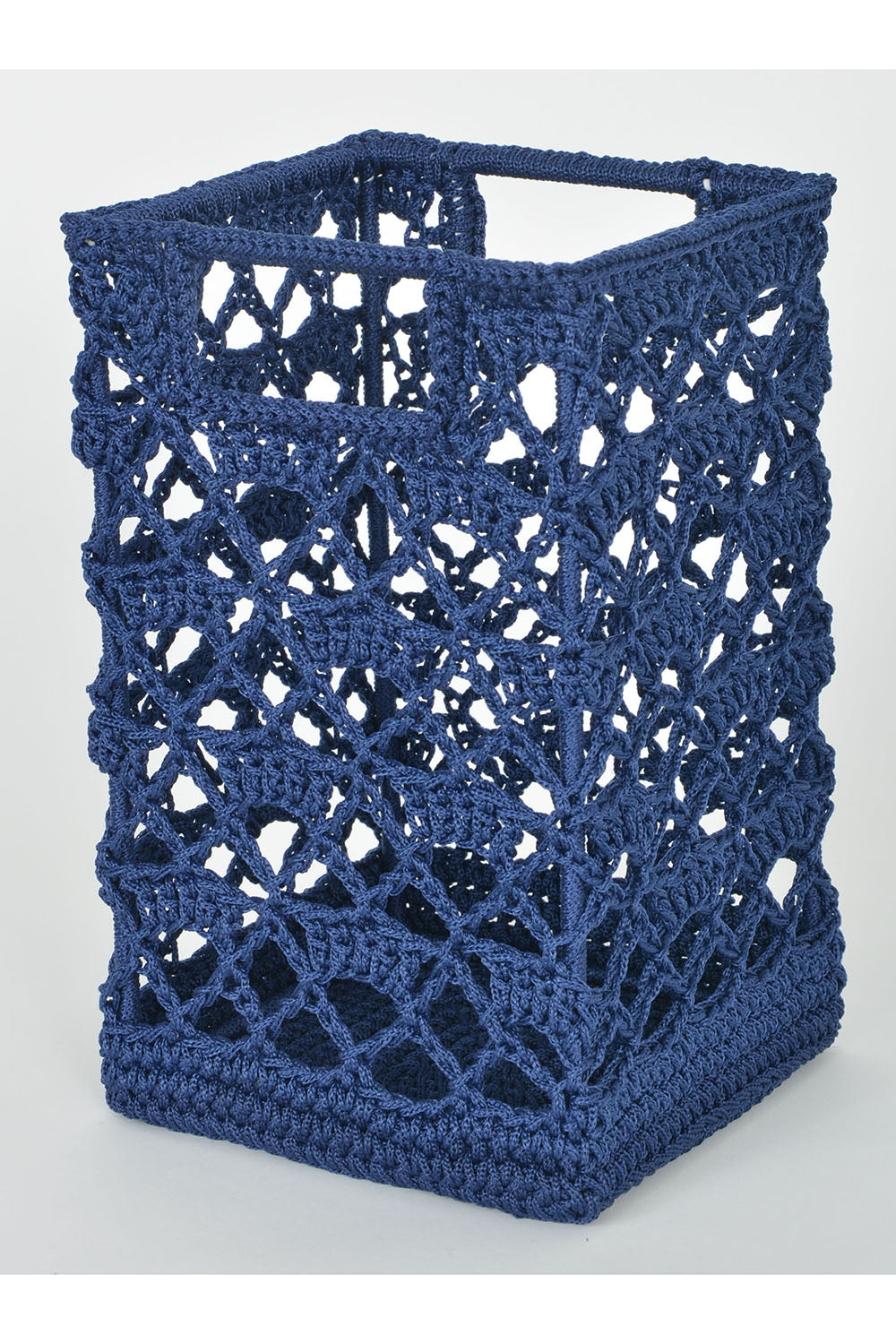 Crochet Wire Basket Tall - Navy