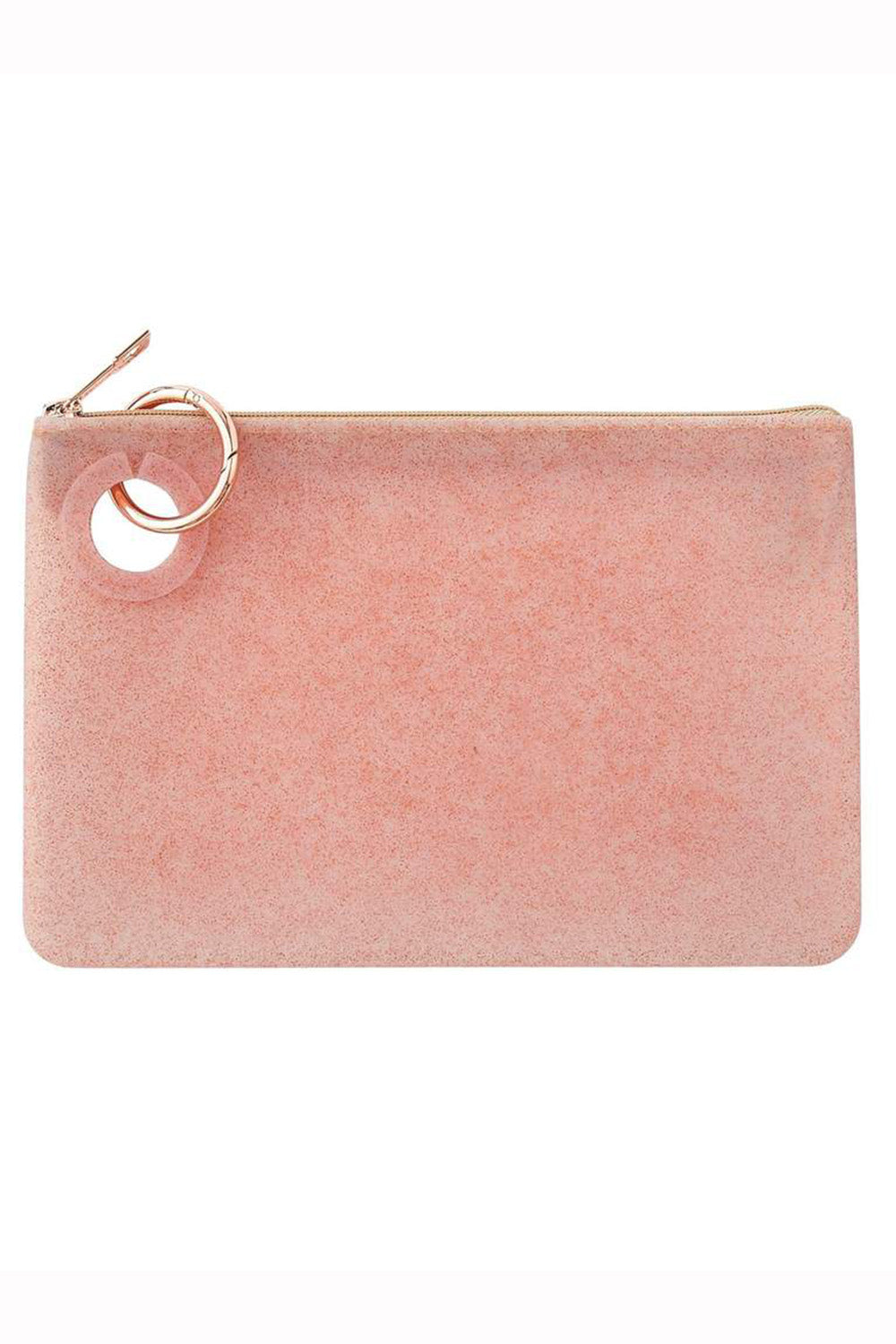 Silicone Pouch Large - Confetti Rose Gold
