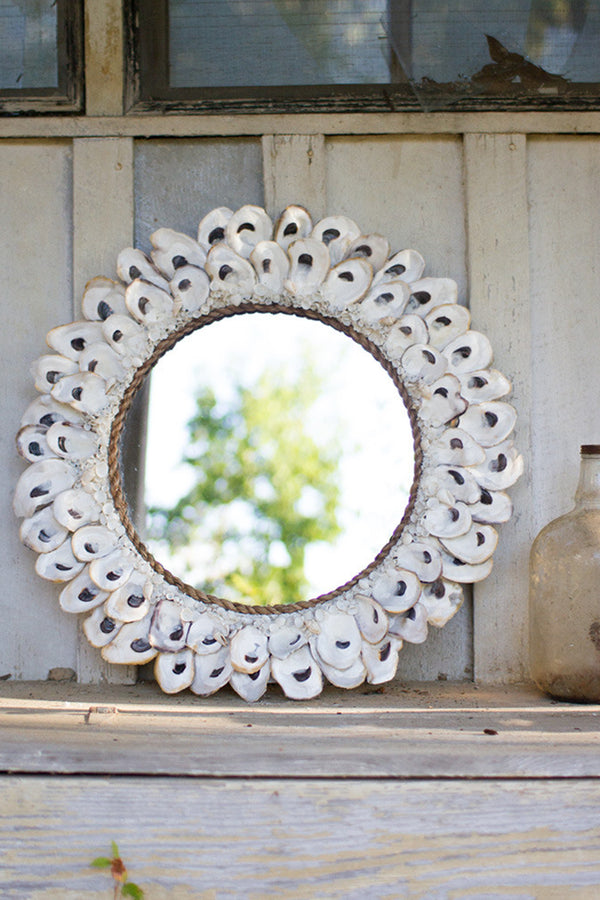 Large Round Oyster Shell Mirror
