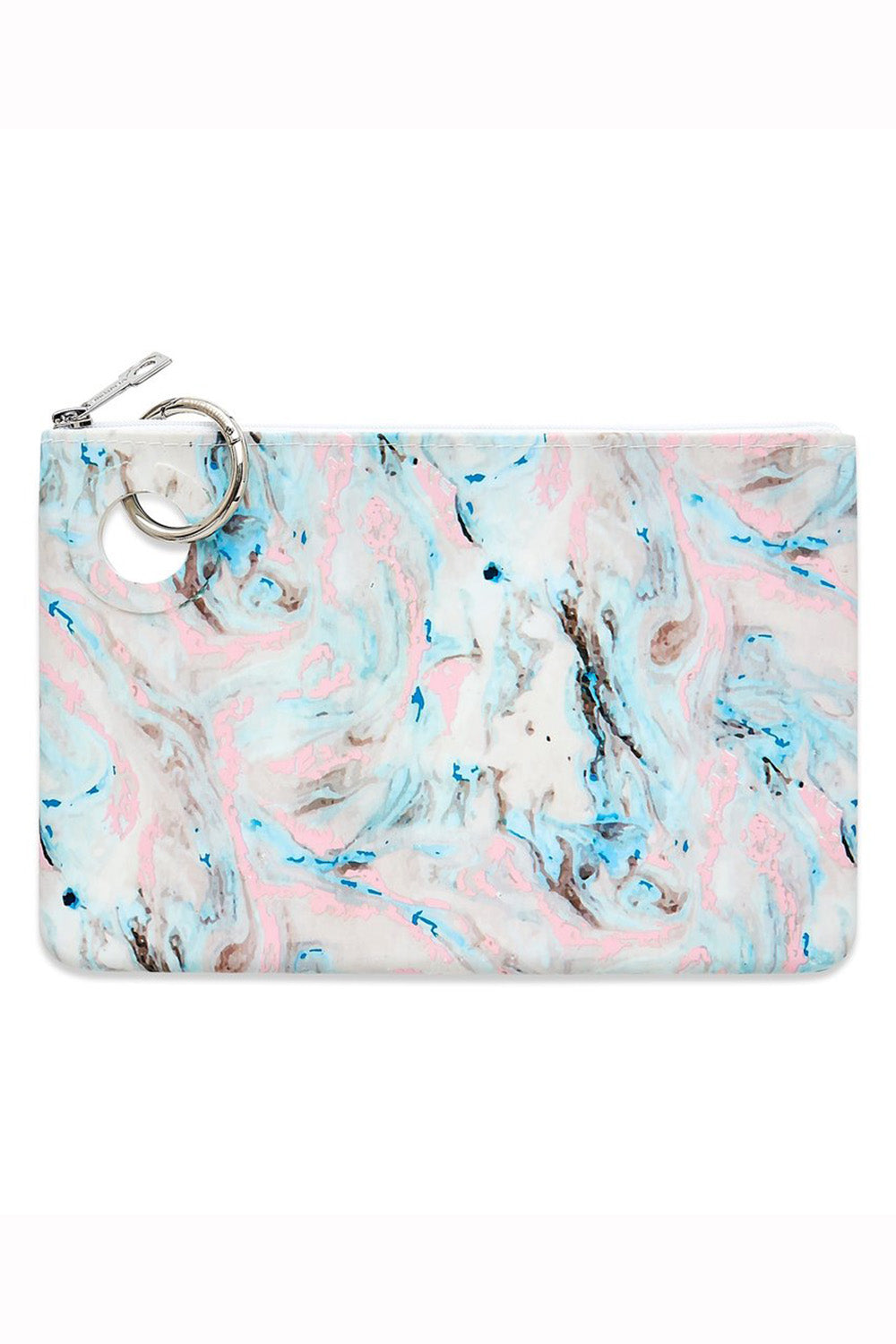 Silicone Pouch Large - Marble Pastel