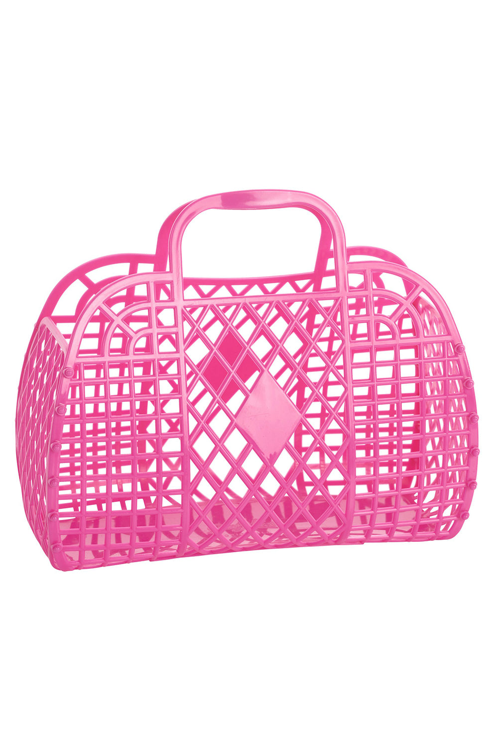 Jellie Retro Basket Bag - Berry Pink