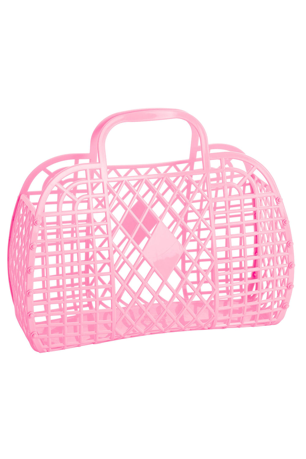 SIDEWALK SALE ITEM - Jellie Retro Basket Bag - Neon Pink