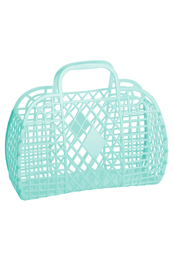 Jellie Retro Basket Bag - Mint