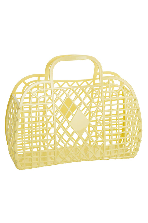 Jellie Retro Basket Bag - Yellow