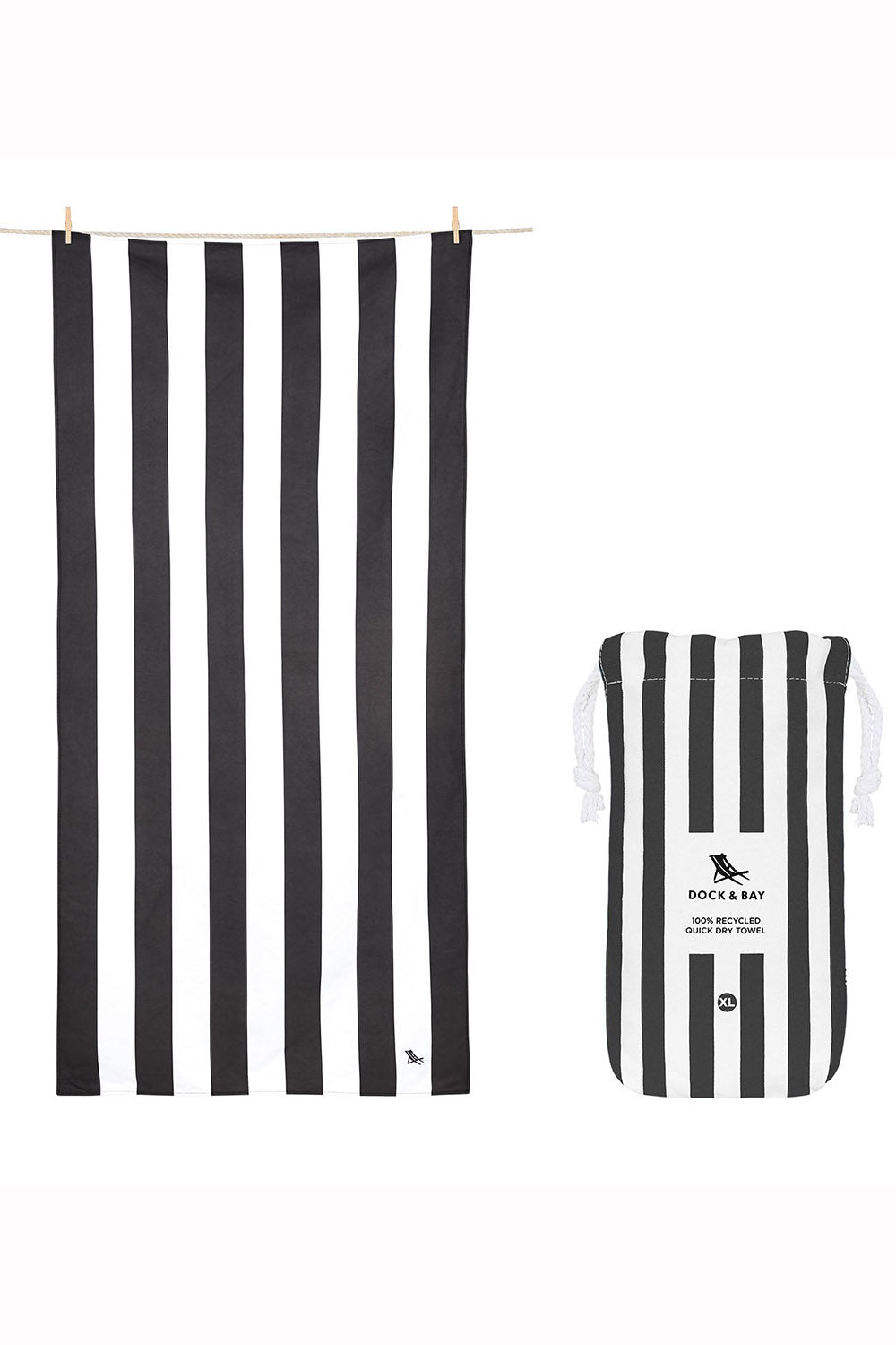 Quick Dry Beach Towel - Kamari Charcoal
