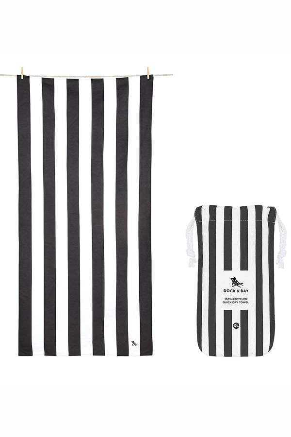 Quick Dry Beach Towel - Kamari Charcoal