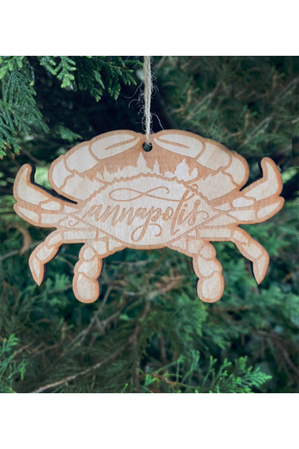 Wooden Ornament - Annapolis Skyline Crab