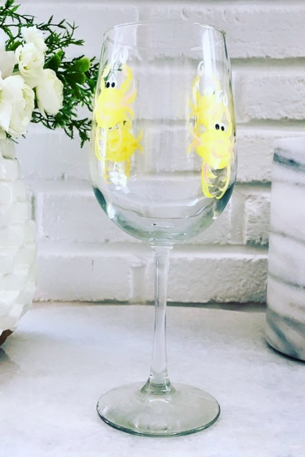 DJ Stemmed Wine Glass - Crab Yellow