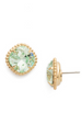 Cushion Cut Solitaire Stud Earring - Mint