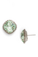 Cushion Cut Solitaire Stud Earring - Mint