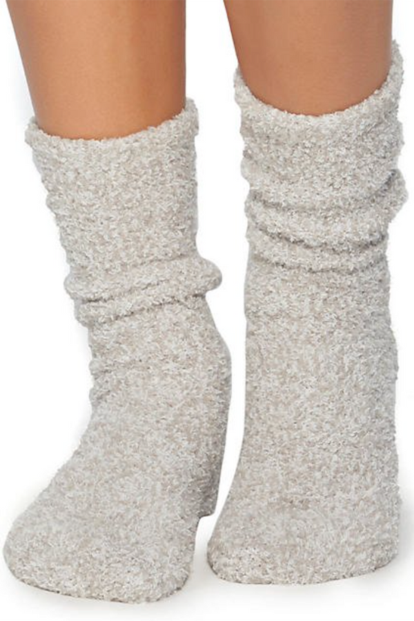 Cozy Chic Heathered Women’s Sock - Oyster & White