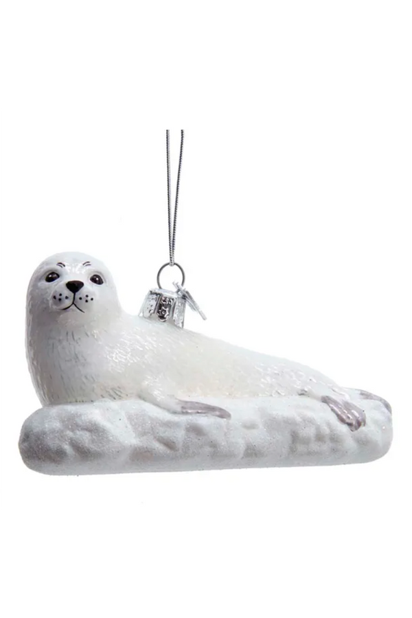Glass Ornament - Seal on Iceberg