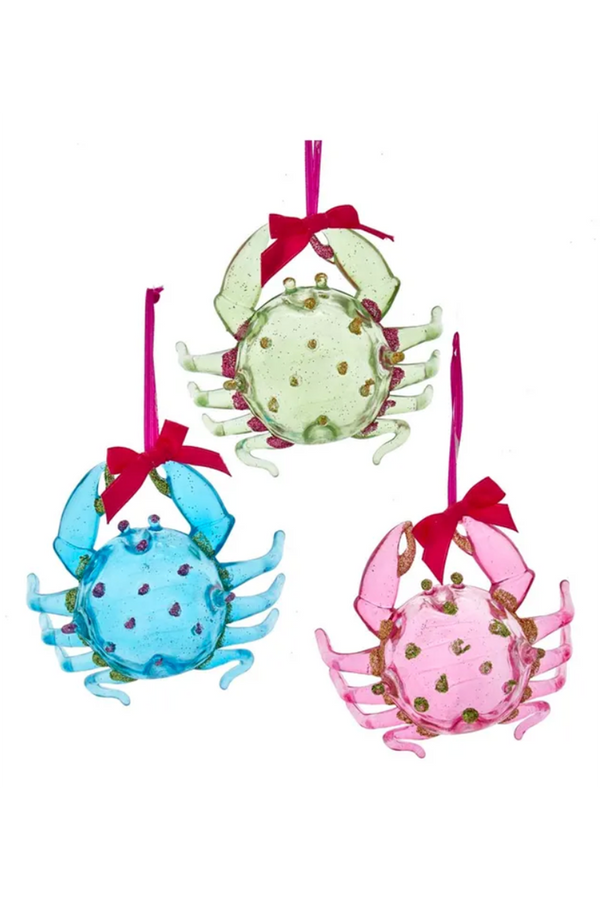 Funky Ornament - Preppy Glitter Crab