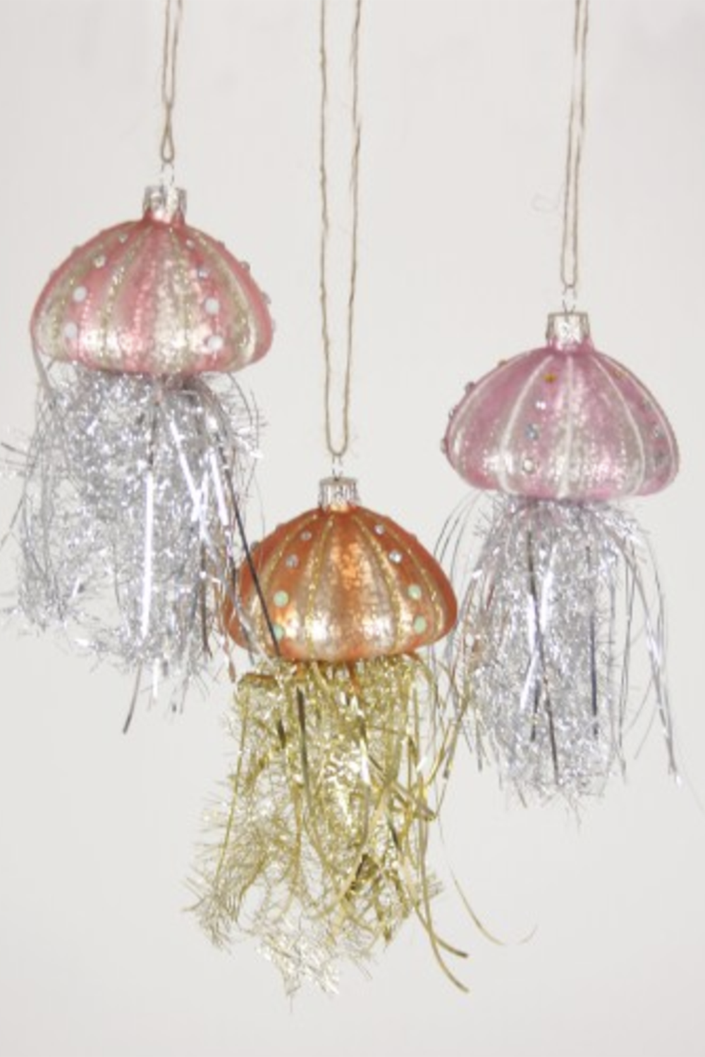 Glass Ornament - Tinsel Jellyfish