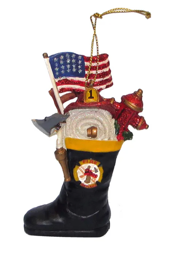 Resin Ornament - Fireman Boot