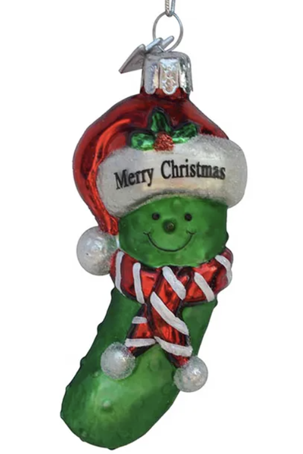 Glass Ornament - Noble Merry Christmas Pickle