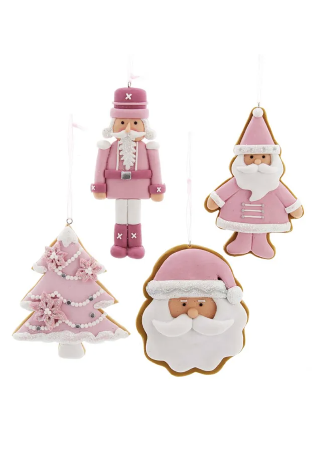 Funky Ornament - Pink & White Gingerbread Cookie