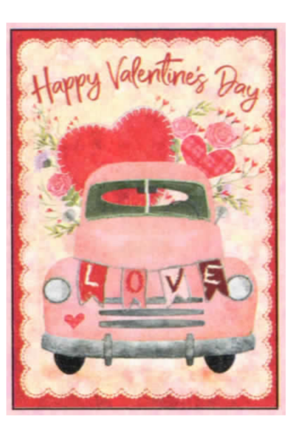 Single Valentine's Day Card - LOVE Car