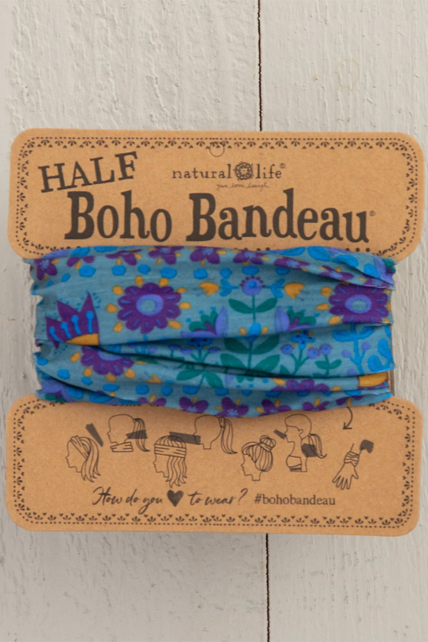 Half Boho Bandeau - Blue Floral Mandala