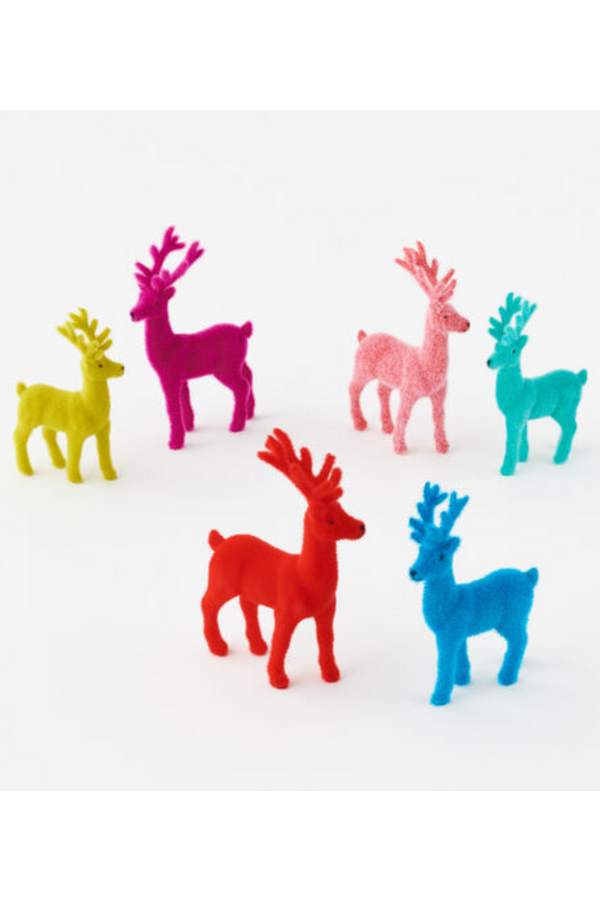 Flocked Deer Figure Small