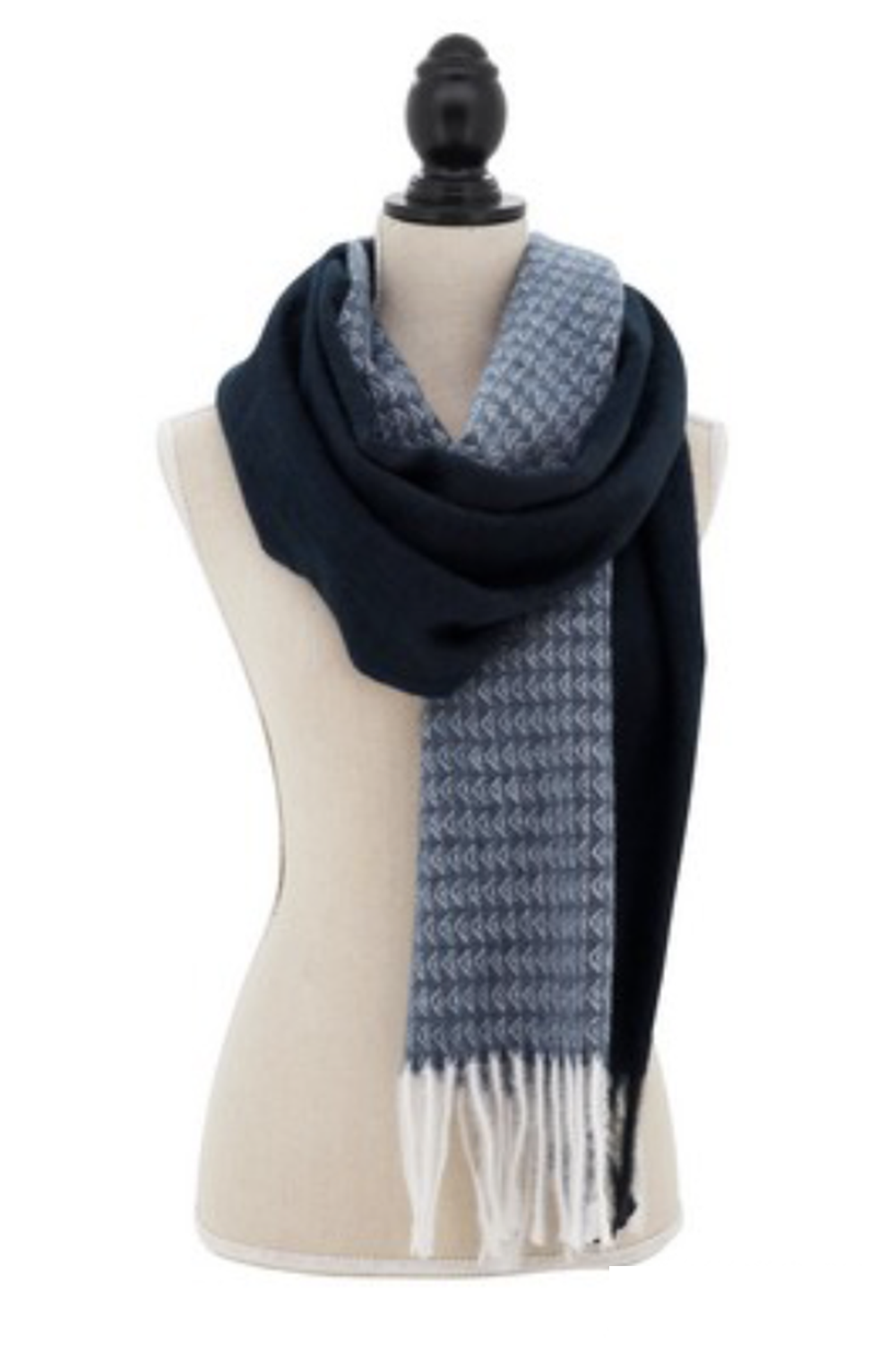 Two-Tone Scarf - Navy Blue