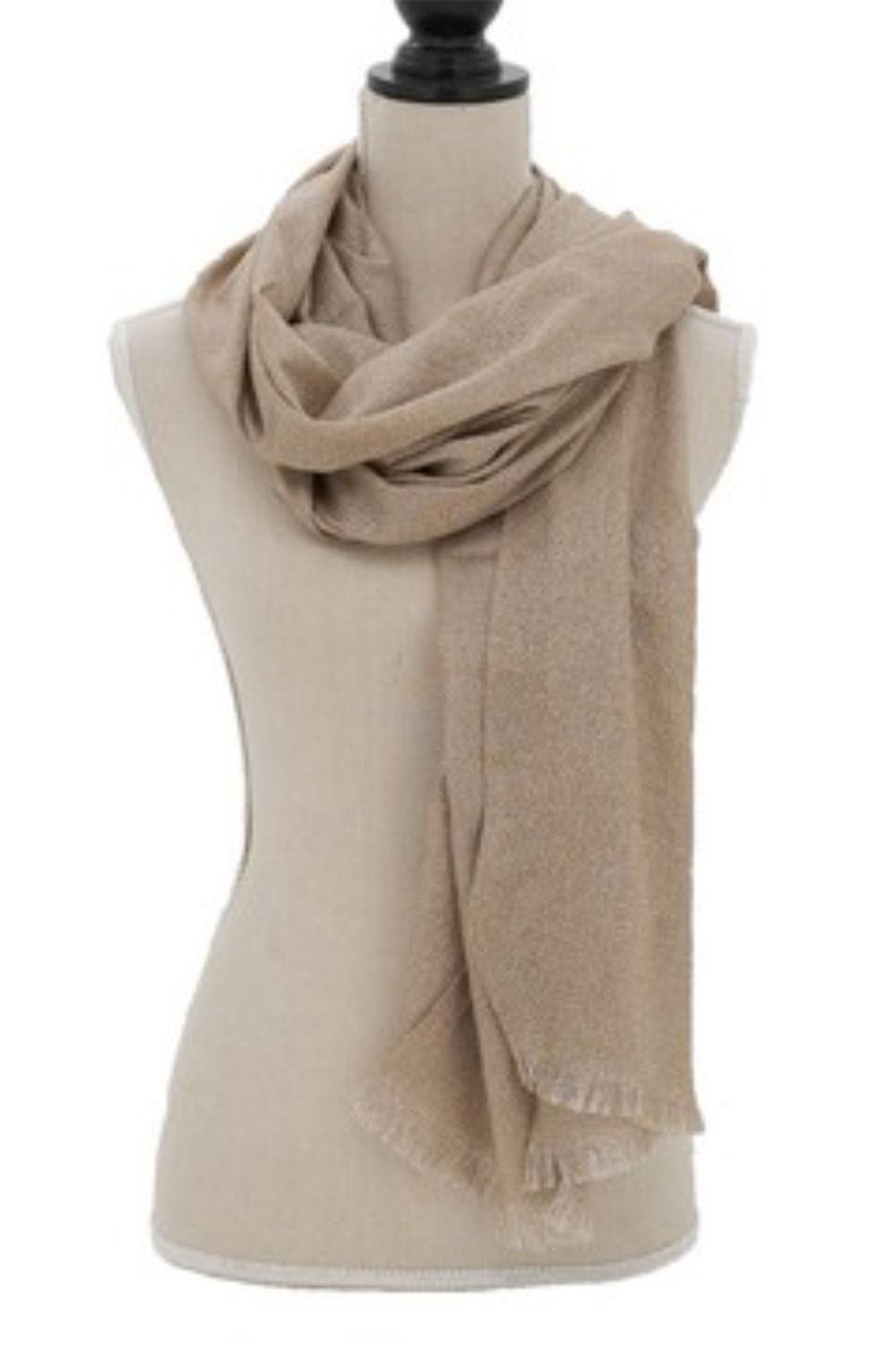 Metallic Design Scarf - Taupe