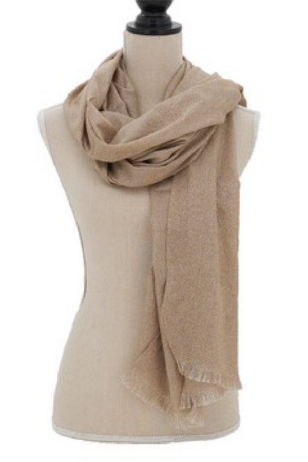 Metallic Design Scarf - Taupe