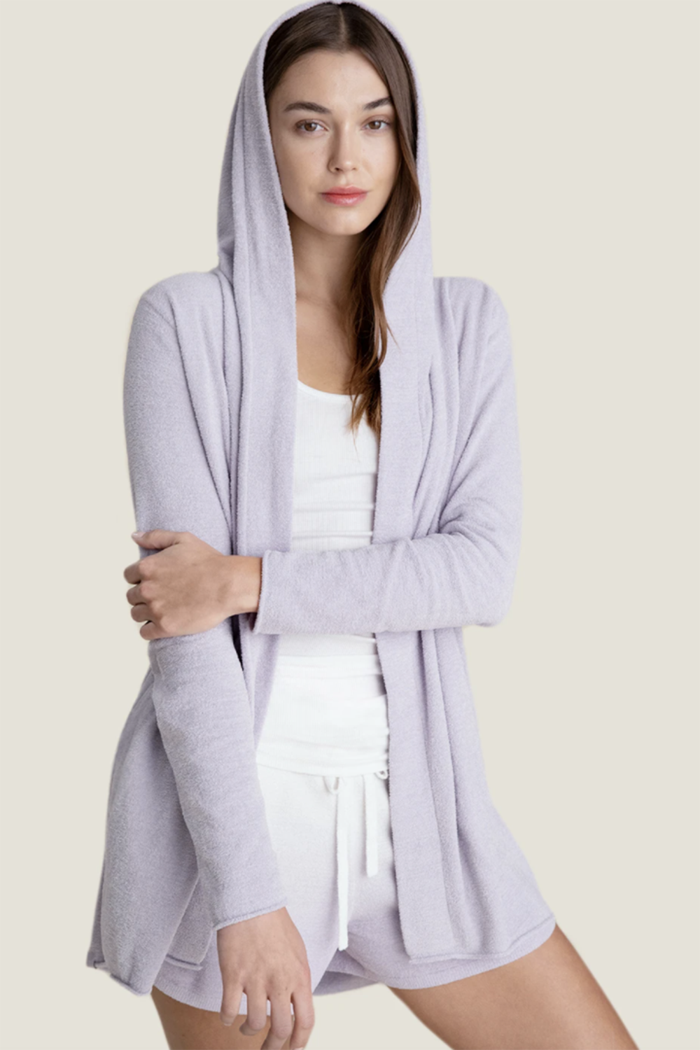 CozyChic Ultra Lite Hooded Cardi - Soft Violet