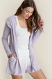 CozyChic Ultra Lite Hooded Cardi - Soft Violet