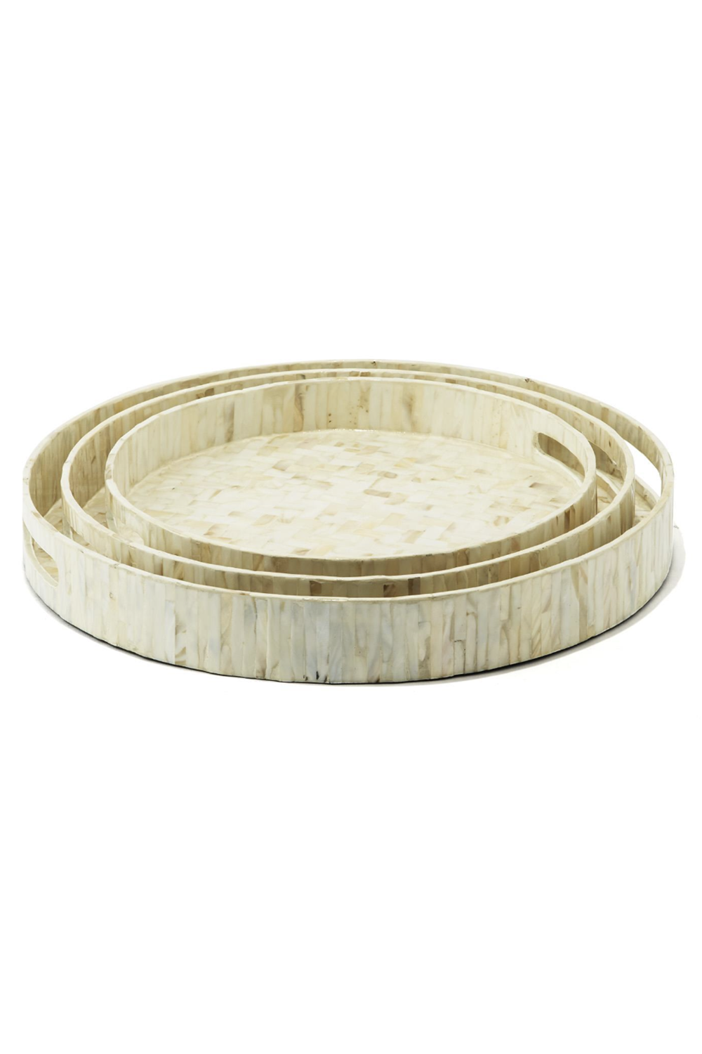 Mother of Pearl Lacquer Tray - Round