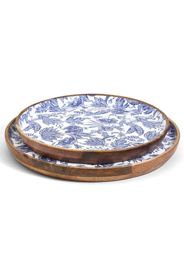 Blue Batik Round Tray