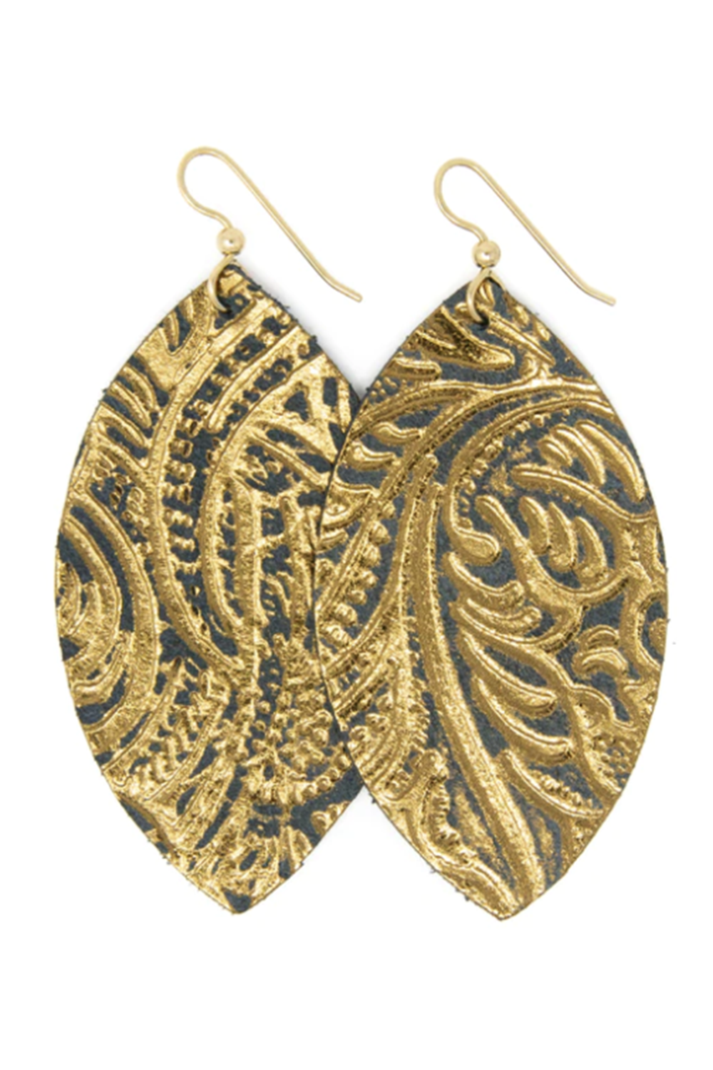 Keva Earring - Black & Bronze Carved