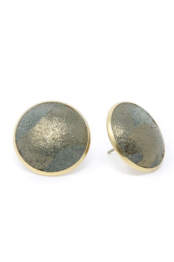 Keva "Full Circle" Button Earring - Green Glamper