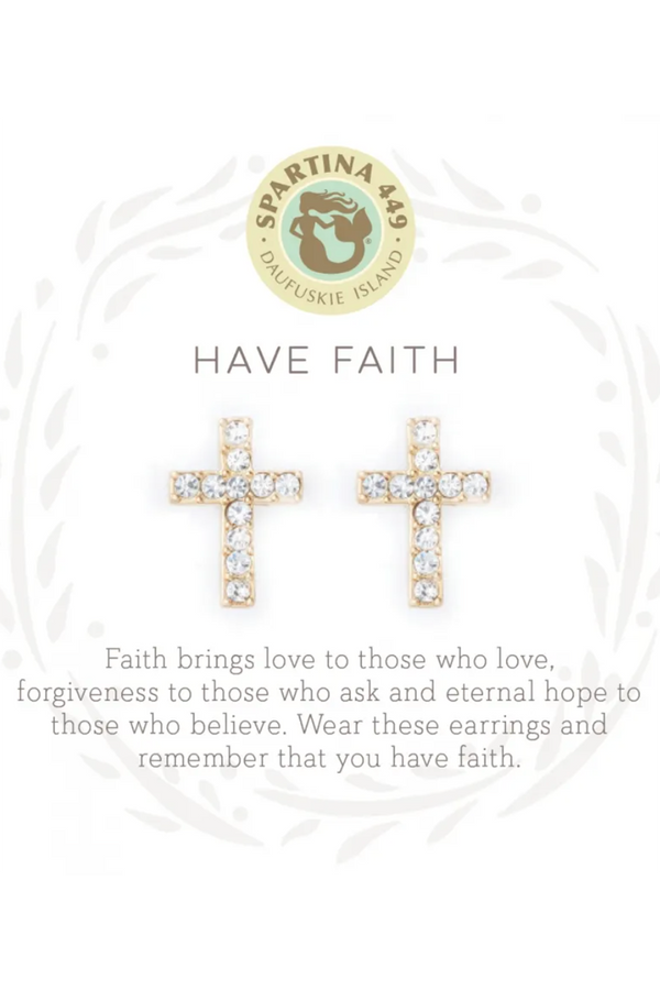 Sea La Vie Earrings - Gold Have Faith Cross