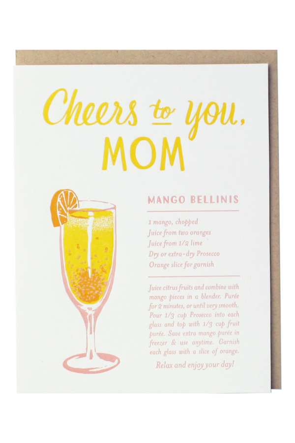 Smudgey Greeting Card - Mom Mango Bellinis