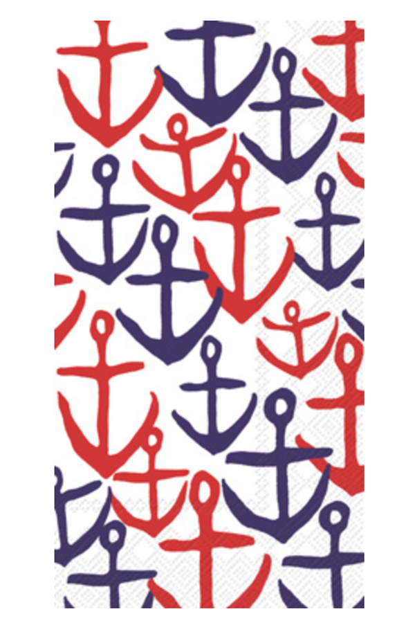 Guest Napkin Pack - Navy & Red Anchors