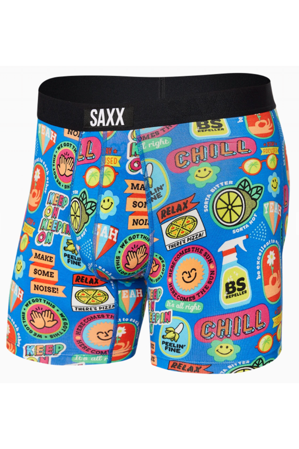 Saxx Quest Blue Daybreak Stripe Boxer Briefs - Nowells Clothiers