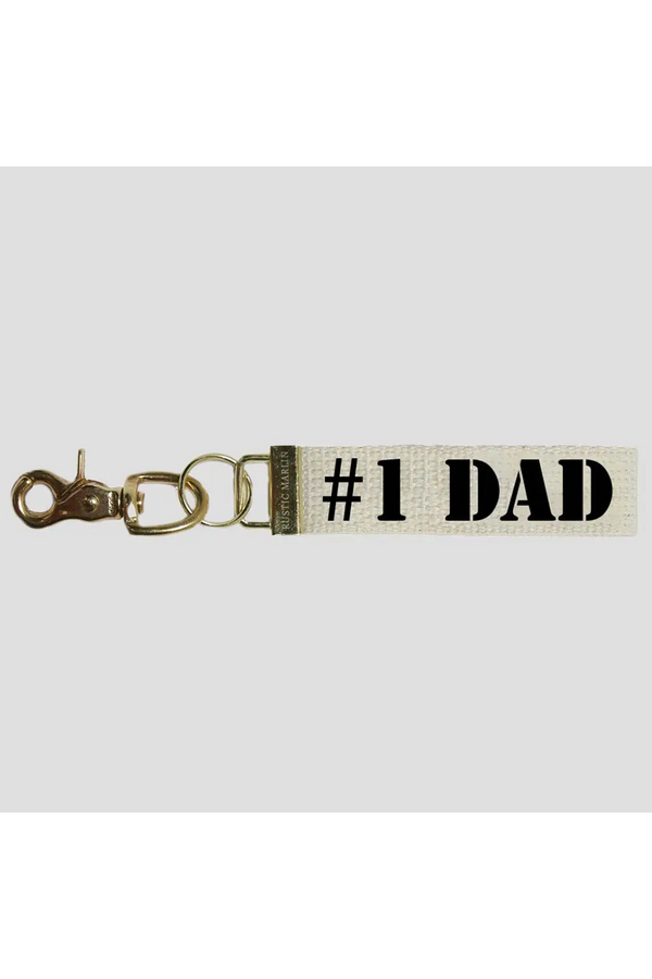 Rustic Keychain - #1 Dad