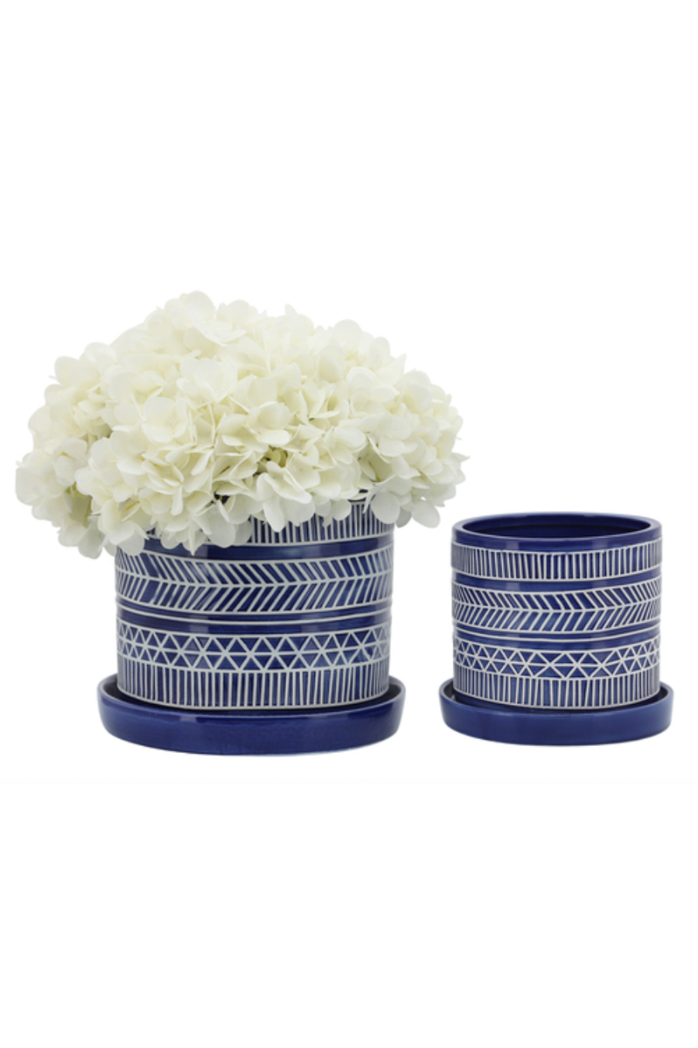 Tribal Planter with Saucer - Blue