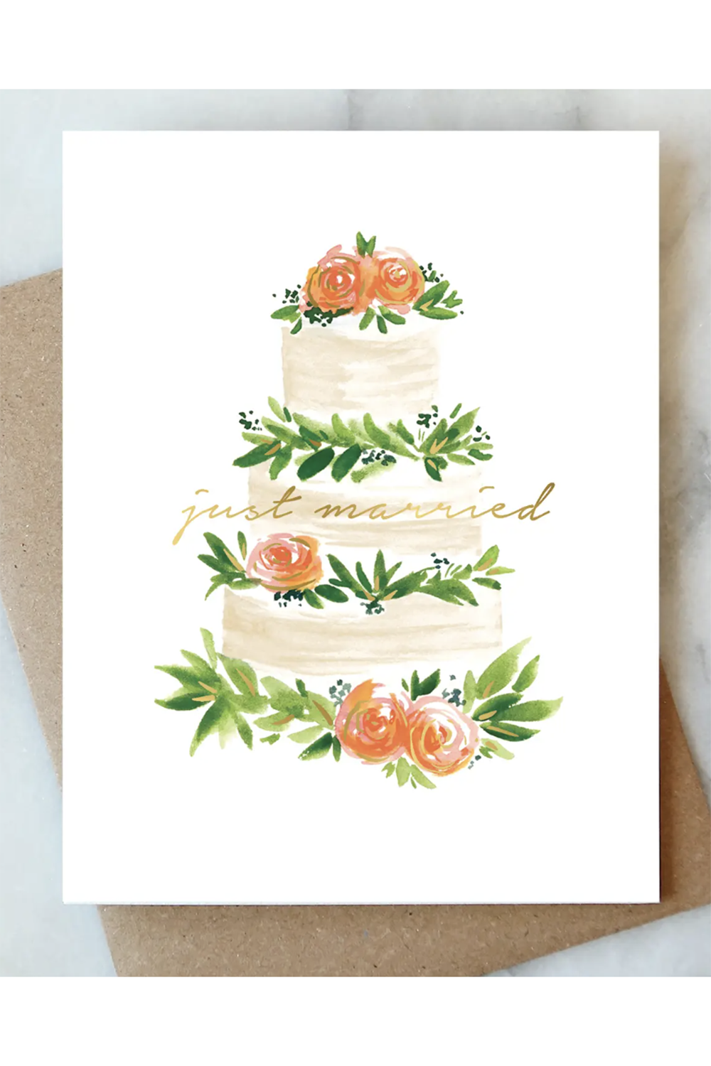 AJD Wedding Card - Just Married Cake