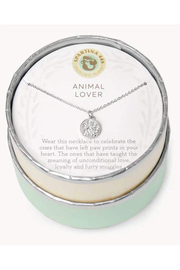 Sea La Vie Necklace - Silver Animal Lover Paw