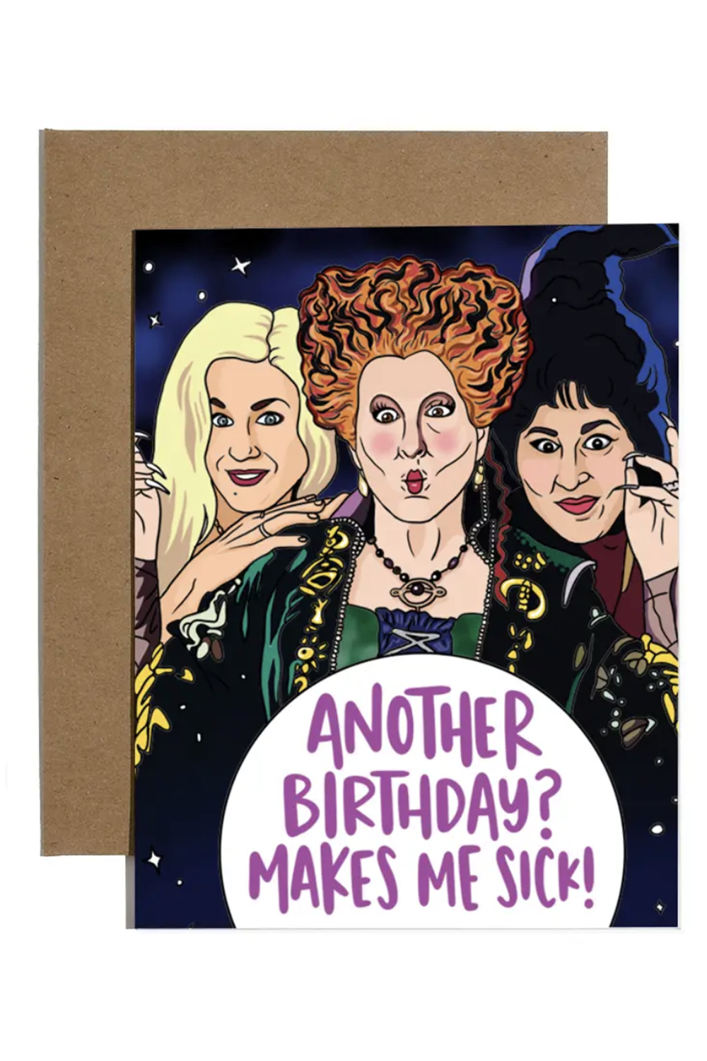 Trendy Birthday Card - Witch Sisters