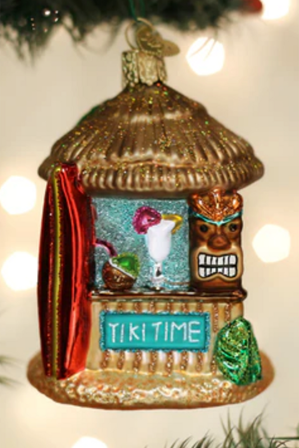 Glass Ornament - Tiki Hut