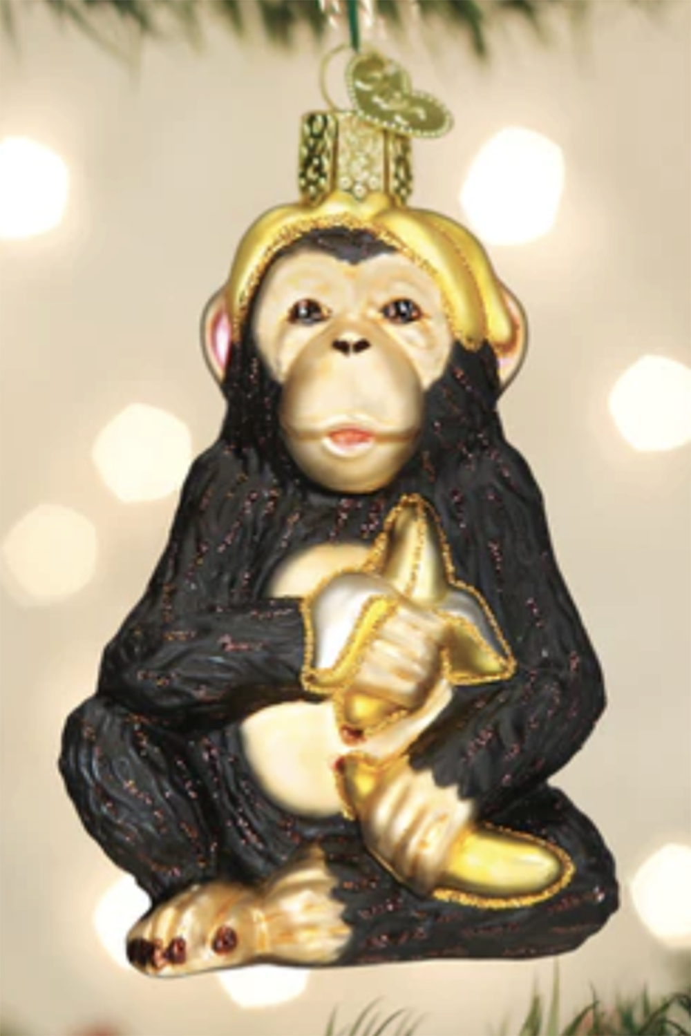 Glass Ornament - Chimpanzee