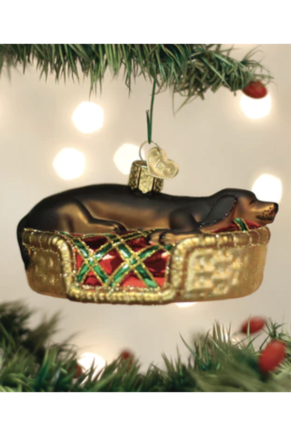 Glass Ornament - Sleepy Dachshund