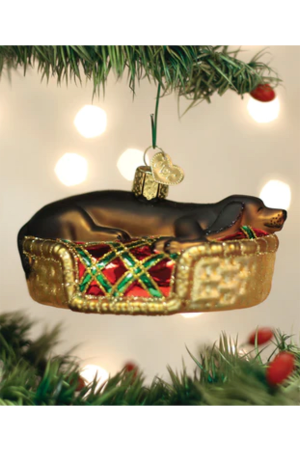 Glass Ornament - Sleepy Dachshund