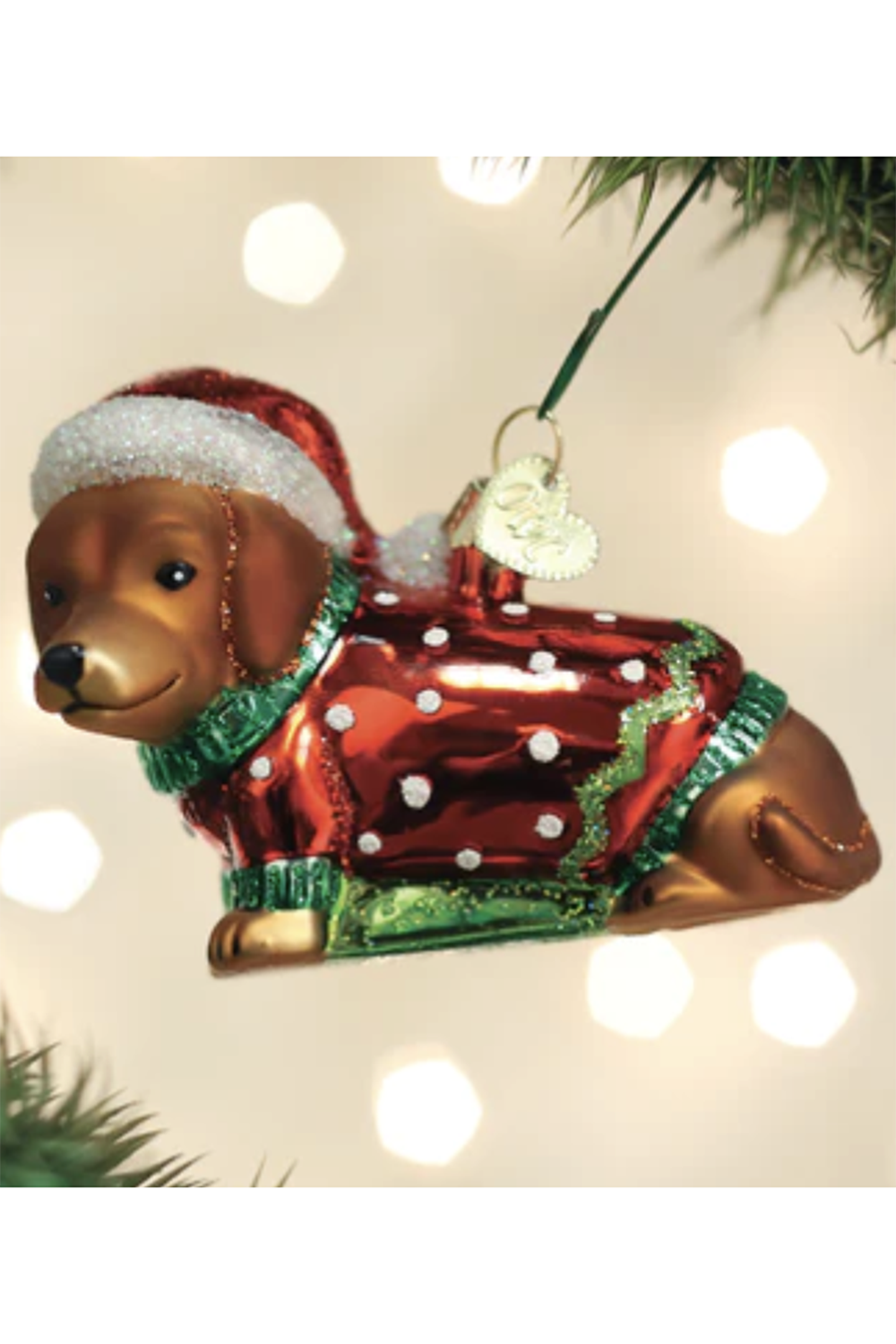 Glass Ornament - Dashing Dachshund