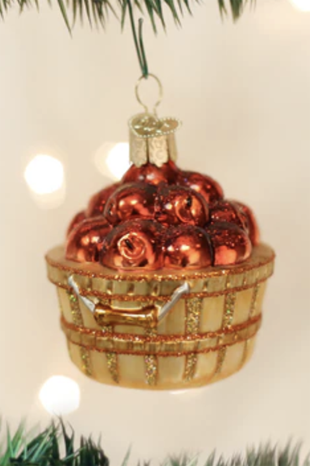 Glass Ornament - Apple Basket