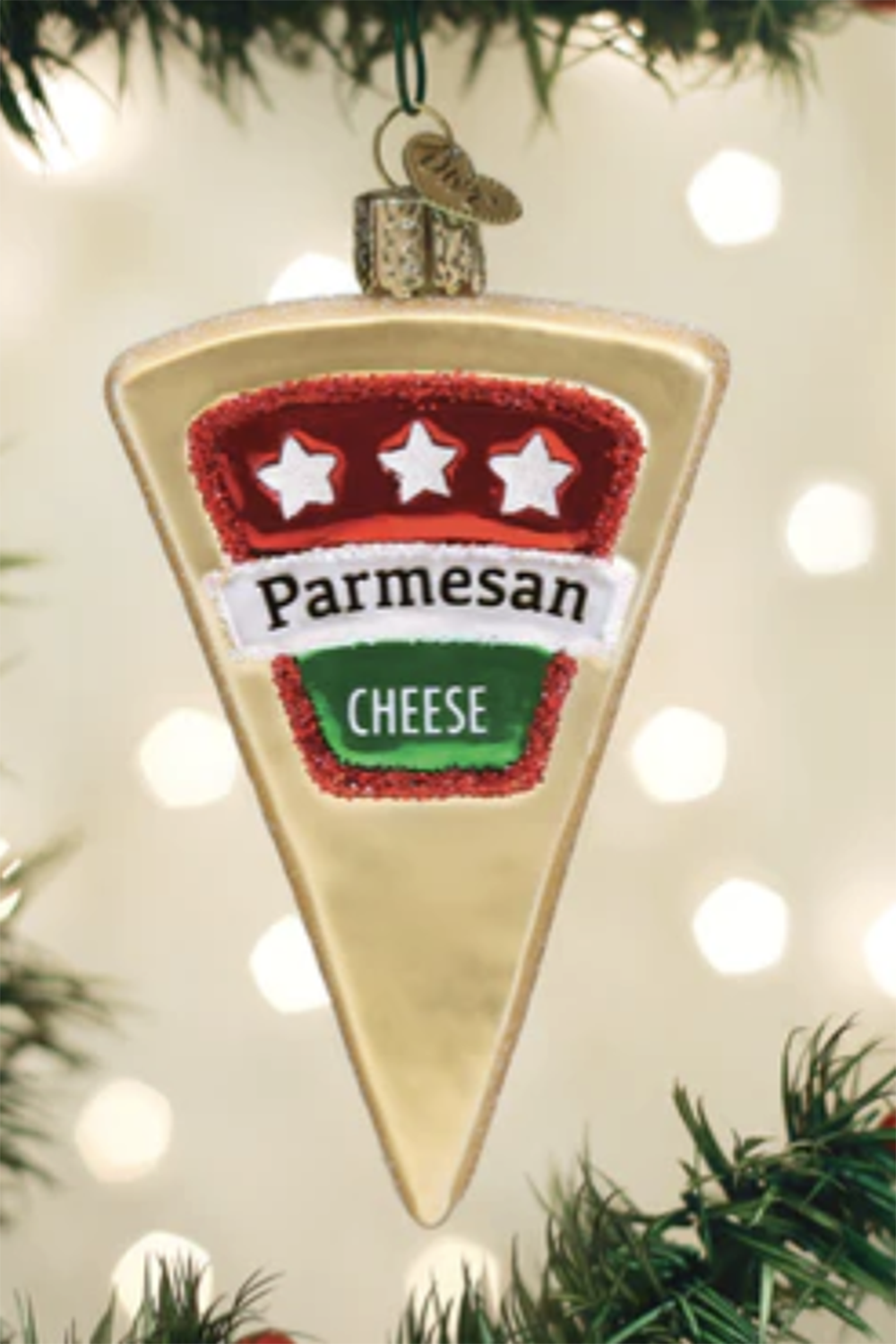 Glass Ornament - Parmesan Cheese Block