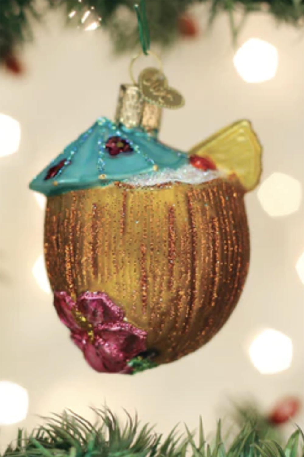 Glass Ornament - Tropical Coconut Drink